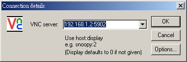 VNC viewer 執行範例 VNC viewer 執行範例