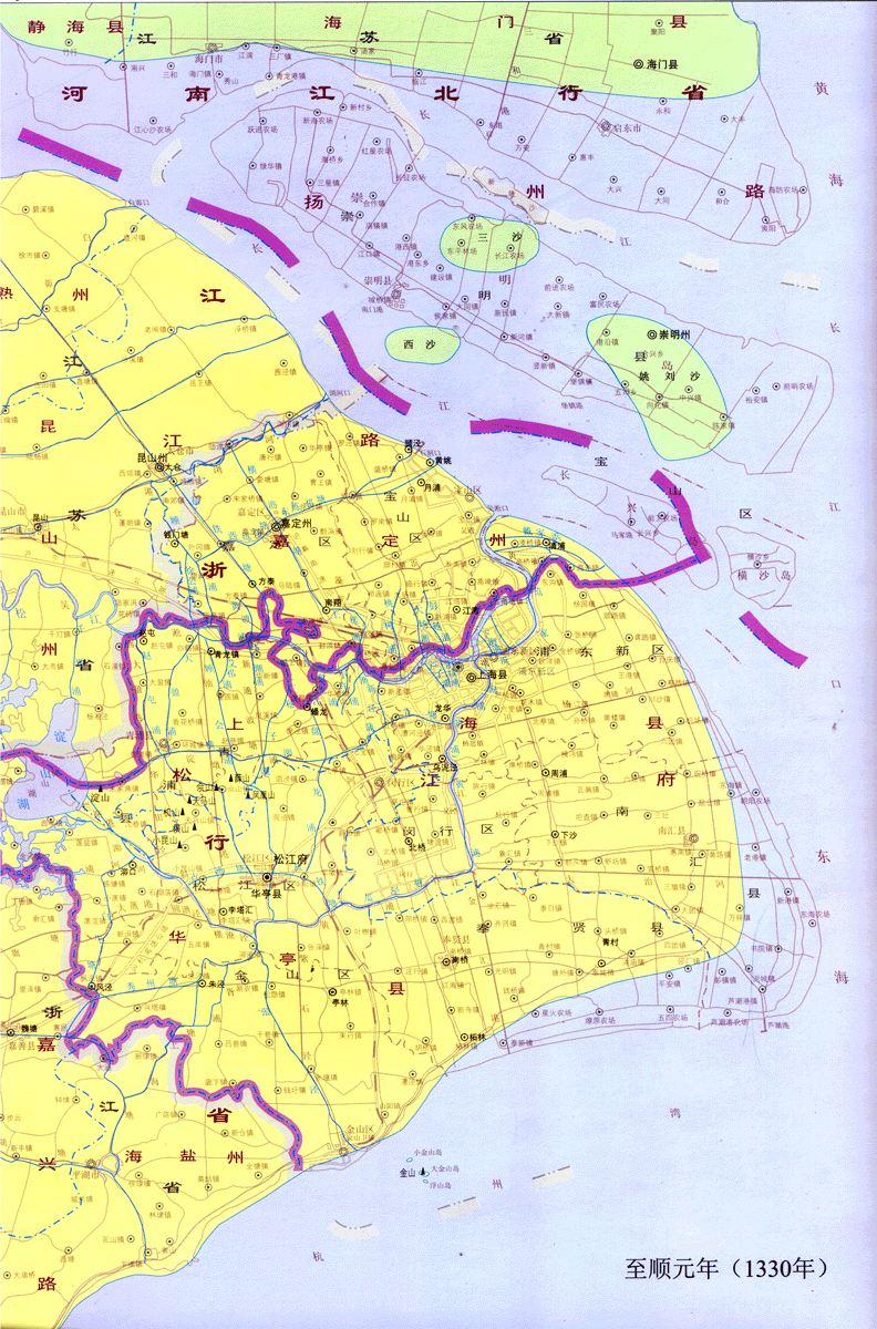 元时期——至顺元年（1330年）上海历史地图