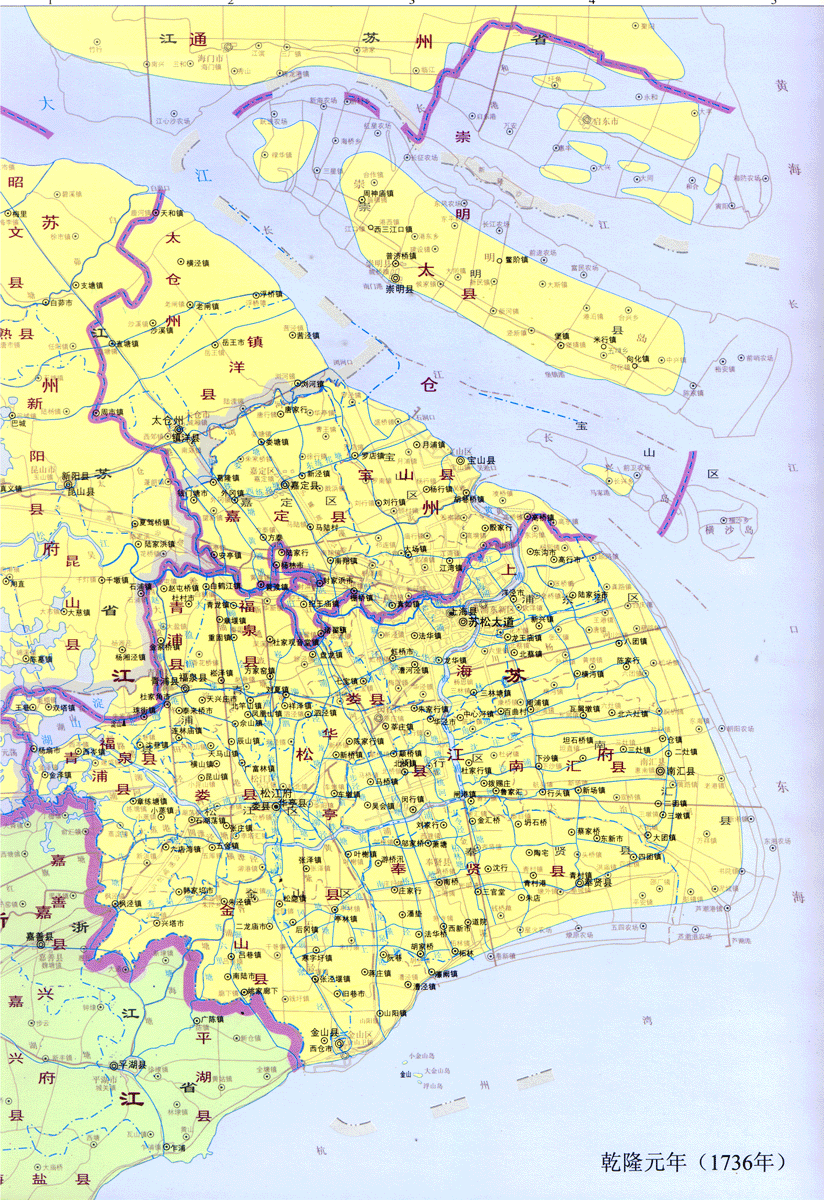 清时期——乾隆元年（1736年）上海历史地图