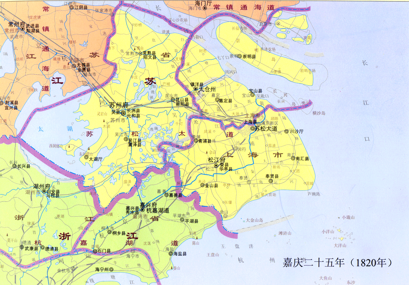 清苏松太道——嘉庆二十五年上海历史地图