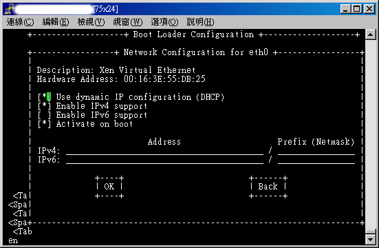 使用預設的 DHCP 與 IPv4 即可